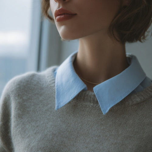 White Twill Point Collar Dickie