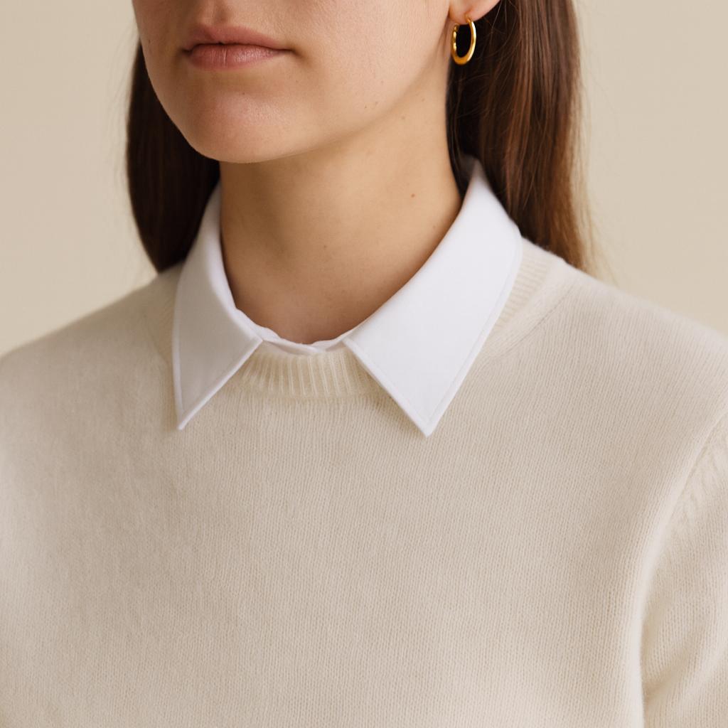 White Twill Point Collar Dickie