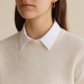 White Twill Point Collar Dickie