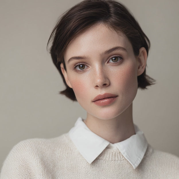 White & Blue Oxford Collar